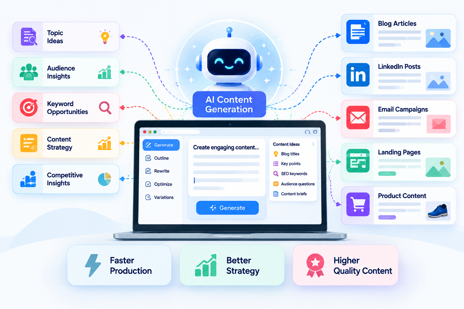 Benefits of AI content generators for marketing strategy and workflows