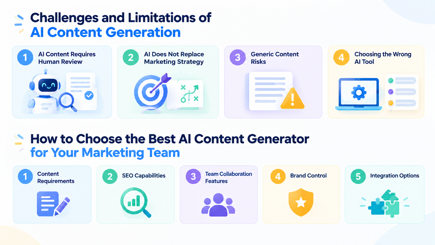 AI content generation challenges and factors for choosing marketing AI tools